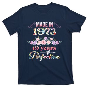 Made In 1973 Floral 49th Birthday Gift T-Shirt