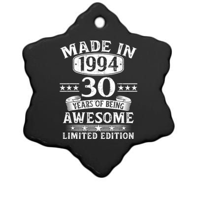 Made In 1994 30 Years Of Being Awesome Limited Edition 30th Birthday Ceramic Star Ornament