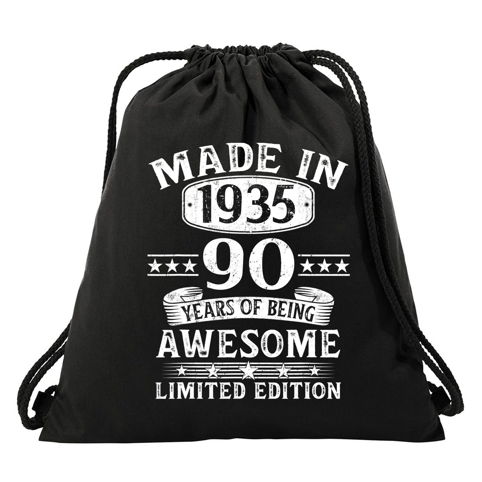 Made In 1935 90 Years Old Gifts 90th Birthday Gift Drawstring Bag