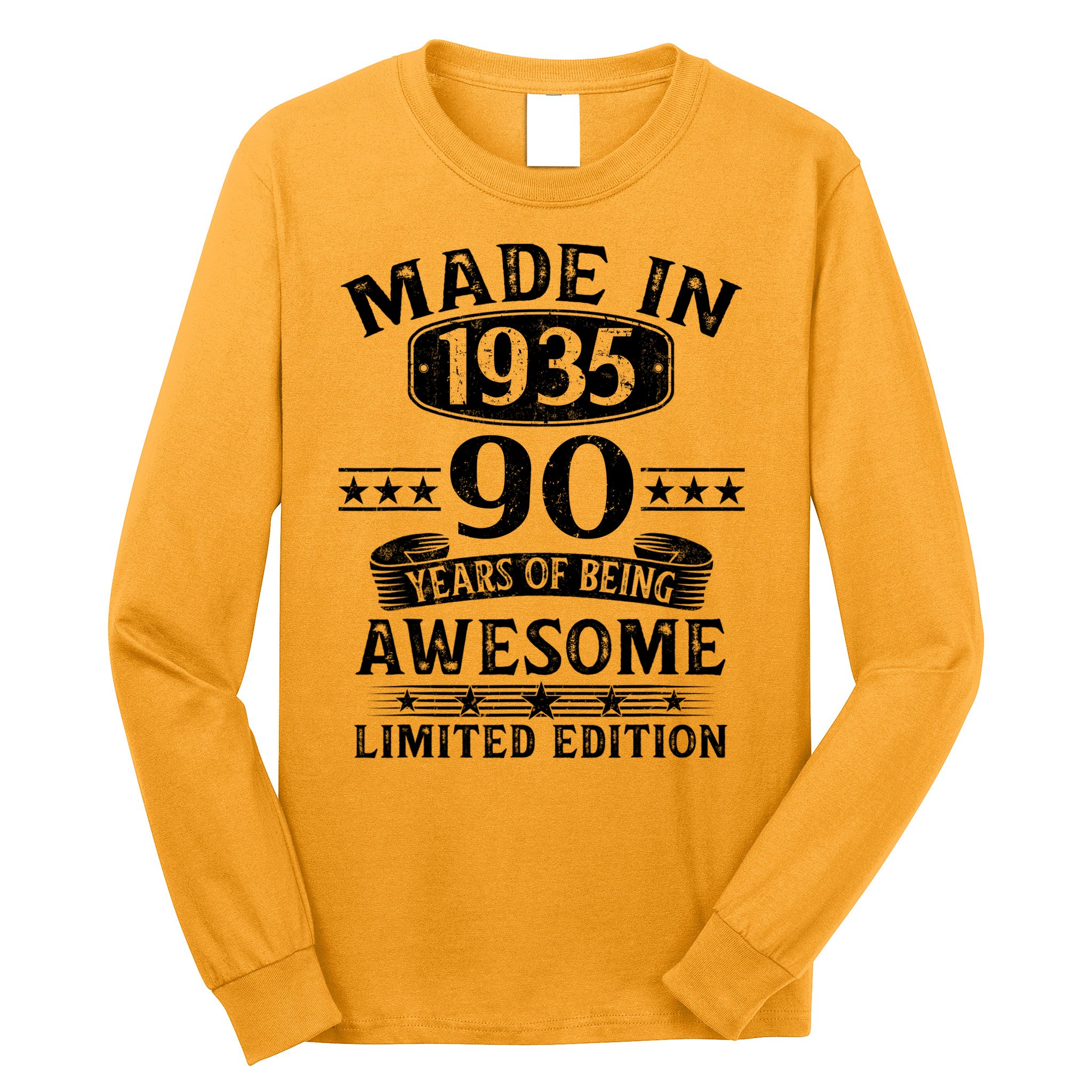 Made In 1935 90 Years Old Gifts 90th Birthday Gift Long Sleeve Shirt