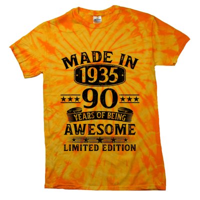 Made In 1935 90 Years Old Gifts 90th Birthday Gift Tie-Dye T-Shirt