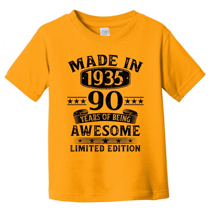 Made In 1935 90 Years Old Gifts 90th Birthday Gift Toddler T-Shirt