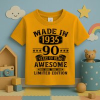 Made In 1935 90 Years Old Gifts 90th Birthday Gift Toddler T-Shirt