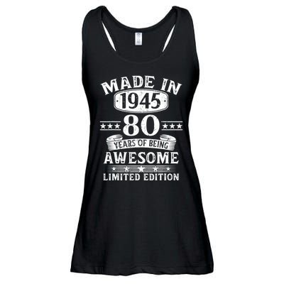 Made In 1945 80 Years Old Gifts 80th Birthday Gift Ladies Essential Flowy Tank