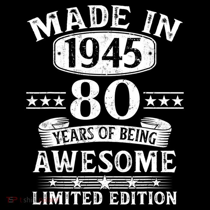Made In 1945 80 Years Old Gifts 80th Birthday Gift Women's V-Neck T-Shirt