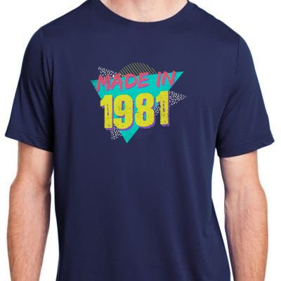 Made In 1981 Birthday Retro Vintage Adult ChromaSoft Performance T-Shirt