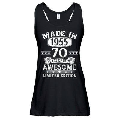Made In 1955 70 Years Old Gifts 70th Birthday Gift Ladies Essential Flowy Tank