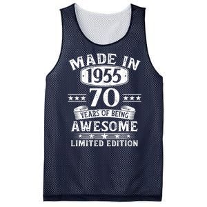 Made In 1955 70 Years Old Gifts 70th Birthday Gift Mesh Reversible Basketball Jersey Tank