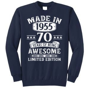 Made In 1955 70 Years Old Gifts 70th Birthday Gift Tall Sweatshirt