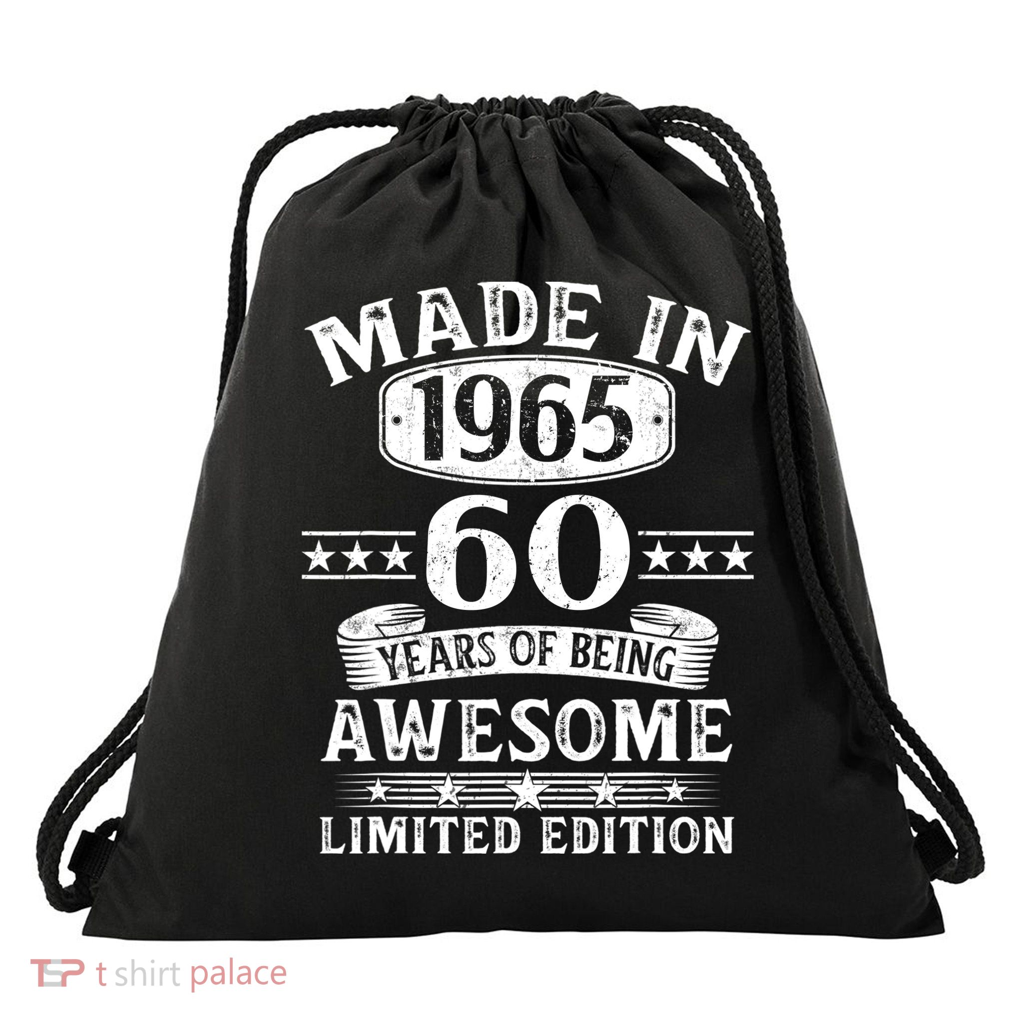 Made In 1965 60 Years Old Gifts 60th Birthday Gift Drawstring Bag