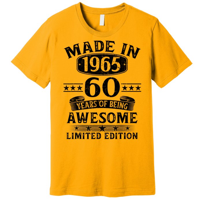 Made In 1965 60 Years Old Gifts 60th Birthday Gift Premium T-Shirt