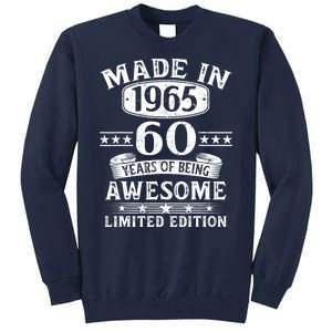 Made In 1965 60 Years Old Gifts 60th Birthday Gift Tall Sweatshirt