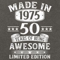 Made In 1975 50 Years Old Gifts 50th Birthday Gift Cotton Canvas Backpack
