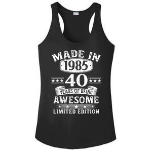 Made In 1985 40 Years Old Gifts 40th Birthday Gift Ladies PosiCharge Competitor Racerback Tank