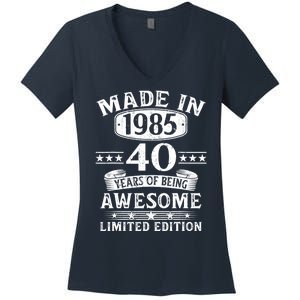 Made In 1985 40 Years Old Gifts 40th Birthday Gift Women's V-Neck T-Shirt