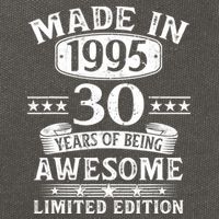 Made In 1995 30 Years Old Gifts 30th Birthday Gift Cotton Canvas Backpack