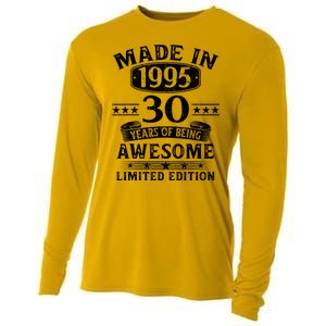 Made In 1995 30 Years Old Gifts 30th Birthday Gift Cooling Performance Long Sleeve Crew