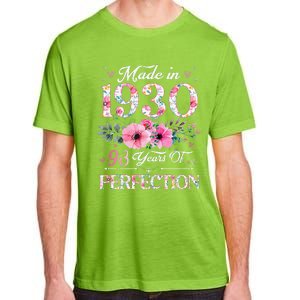 Made In 1930 Floral 93 Year Old 93th Birthday Gifts Women Adult ChromaSoft Performance T-Shirt