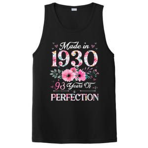 Made In 1930 Floral 93 Year Old 93th Birthday Gifts Women PosiCharge Competitor Tank