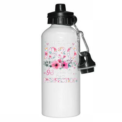 Made In 1930 Floral 93 Year Old 93th Birthday Gifts Women Aluminum Water Bottle 