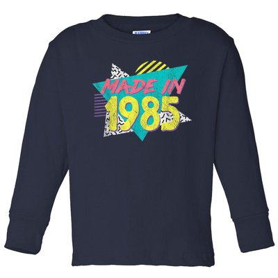 Made In 1985 Retro Vintage 38th Birthday Toddler Long Sleeve Shirt