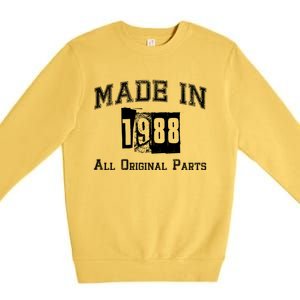 Made In 1988 Funny Anniversary Gift Premium Crewneck Sweatshirt