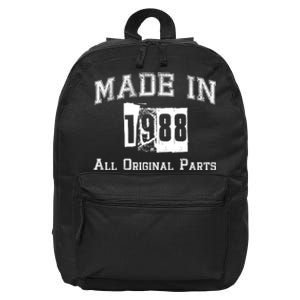 Made In 1988 Funny Anniversary Gift 16 in Basic Backpack