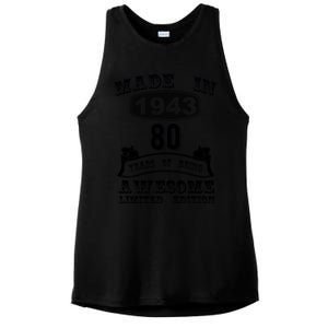 Made In 1943 80 Years Old Gifts 80th Birthday Gift For M.e Ladies PosiCharge Tri-Blend Wicking Tank