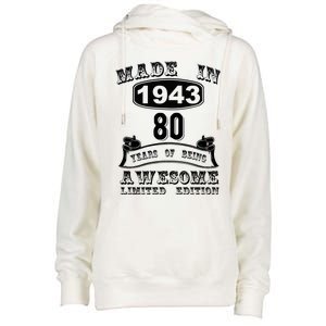 Made In 1943 80 Years Old Gifts 80th Birthday Gift For M.e Womens Funnel Neck Pullover Hood