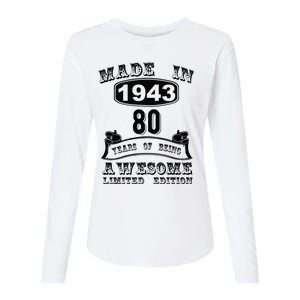 Made In 1943 80 Years Old Gifts 80th Birthday Gift For M.e Womens Cotton Relaxed Long Sleeve T-Shirt