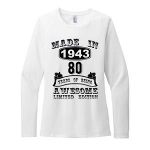 Made In 1943 80 Years Old Gifts 80th Birthday Gift For M.e Womens CVC Long Sleeve Shirt