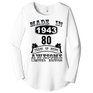 Made In 1943 80 Years Old Gifts 80th Birthday Gift For M.e Women's Perfect Tri Tunic Long Sleeve Shirt