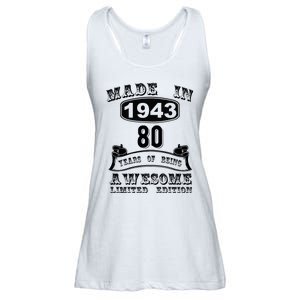 Made In 1943 80 Years Old Gifts 80th Birthday Gift For M.e Ladies Essential Flowy Tank