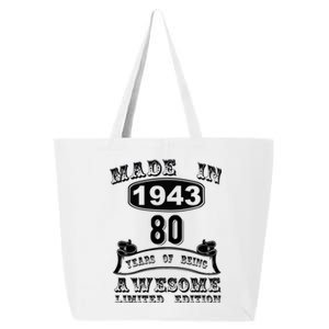 Made In 1943 80 Years Old Gifts 80th Birthday Gift For M.e 25L Jumbo Tote