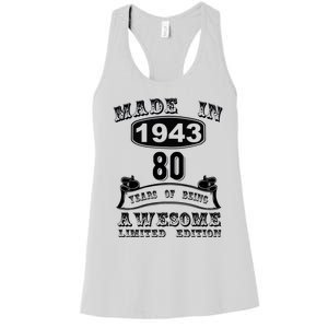 Made In 1943 80 Years Old Gifts 80th Birthday Gift For M.e Women's Racerback Tank