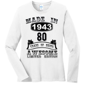 Made In 1943 80 Years Old Gifts 80th Birthday Gift For M.e Ladies Long Sleeve Shirt