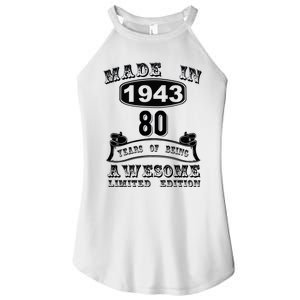 Made In 1943 80 Years Old Gifts 80th Birthday Gift For M.e Women's Perfect Tri Rocker Tank