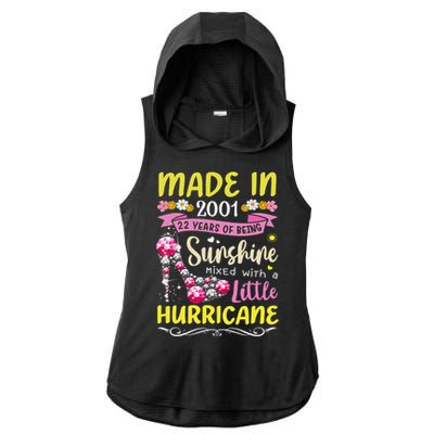 Made In 2001 22 Year Old 22nd Birthday Gift For Women Ladies PosiCharge Tri-Blend Wicking Draft Hoodie Tank