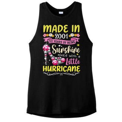 Made In 2001 22 Year Old 22nd Birthday Gift For Women Ladies PosiCharge Tri-Blend Wicking Tank