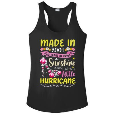 Made In 2001 22 Year Old 22nd Birthday Gift For Women Ladies PosiCharge Competitor Racerback Tank