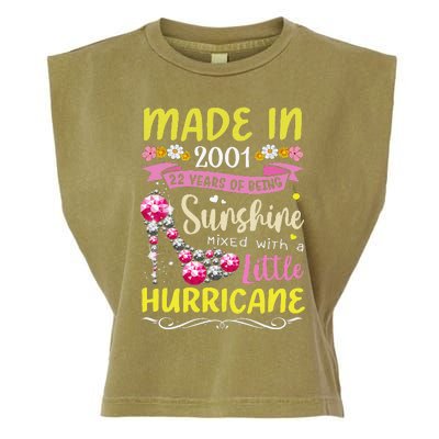 Made In 2001 22 Year Old 22nd Birthday Gift For Women Garment-Dyed Women's Muscle Tee