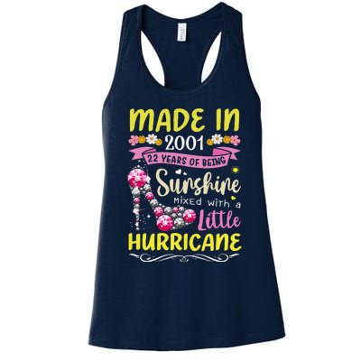 Made In 2001 22 Year Old 22nd Birthday Gift For Women Women's Racerback Tank