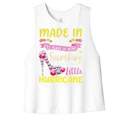 Made In 2001 22 Year Old 22nd Birthday Gift For Women Women's Racerback Cropped Tank