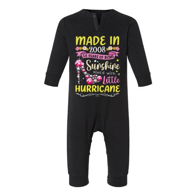 Made In 2008 15 Year Old 15th Birthday Gift For Women Infant Fleece One Piece