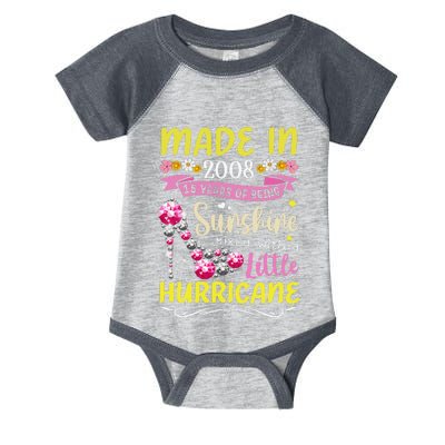 Made In 2008 15 Year Old 15th Birthday Gift For Women Infant Baby Jersey Bodysuit