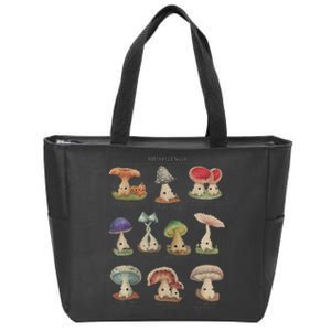 Mushling Identification 2nd Edition Botanical Mushroom Zip Tote Bag