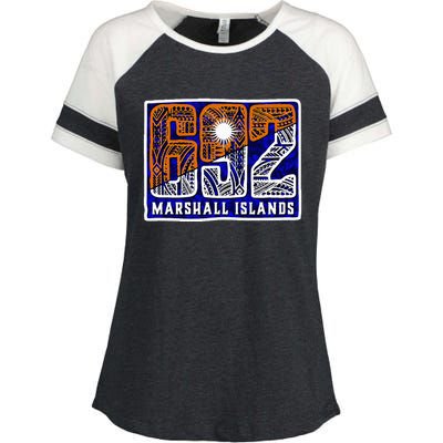 Marshall Islands 692 Enza Ladies Jersey Colorblock Tee