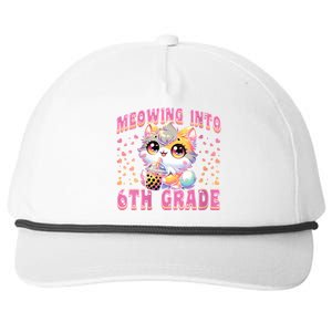 Meowing Into 6th Grade Girl Back To School Gift Snapback Five-Panel Rope Hat