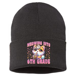 Meowing Into 6th Grade Girl Back To School Gift Sustainable Knit Beanie