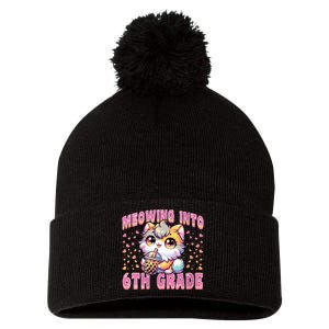 Meowing Into 6th Grade Girl Back To School Gift Pom Pom 12in Knit Beanie